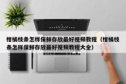 柑橘枝条怎样保鲜存放最好视频教程（柑橘枝条怎样保鲜存放最好视频教程大全）