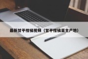 最新甘平柑橘视频（甘平柑橘苗主产地）