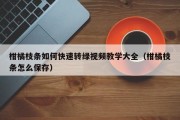 柑橘枝条如何快速转绿视频教学大全（柑橘枝条怎么保存）