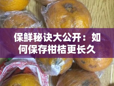 保鲜秘诀大公开：如何保存柑桔更长久且避免腐烂的7个实用技巧