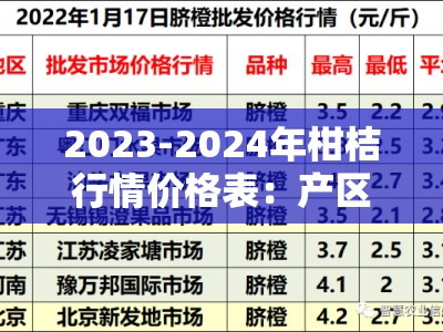2023-2024年柑桔行情价格表：产区动态与市场趋势分析
