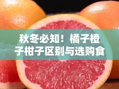 秋冬必知！橘子橙子柑子区别与选购食用指南全解析
