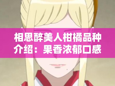 相思醉美人柑橘品种介绍：果香浓郁口感清甜的柑橘新贵解析