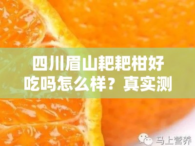 四川眉山耙耙柑好吃吗怎么样？真实测评带你解锁果香与口感之谜！